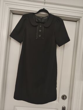 Marks & Spencer Black Peter Pan Collar Midi Dress